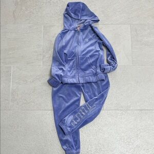 Juicy Couture Girls Purple Velour Tracksuit Sz 7